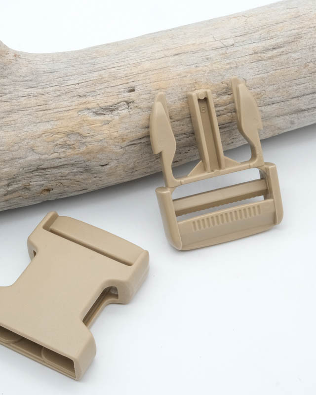 Beige clip buckle, 30 mm